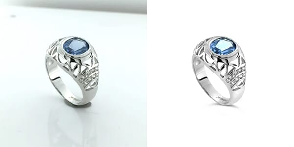 jewelry retouching service - before and after Gemlightbox