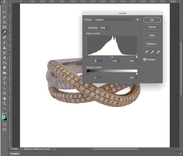 using levels - photoshop