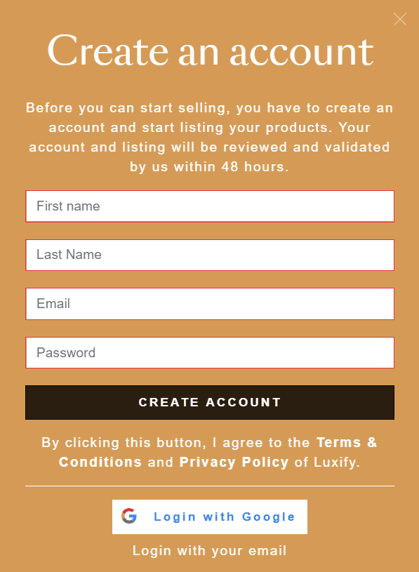 How to sell on Luxify