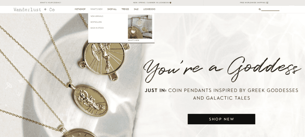 jewelry product category page - add a whats new category for easy sorting