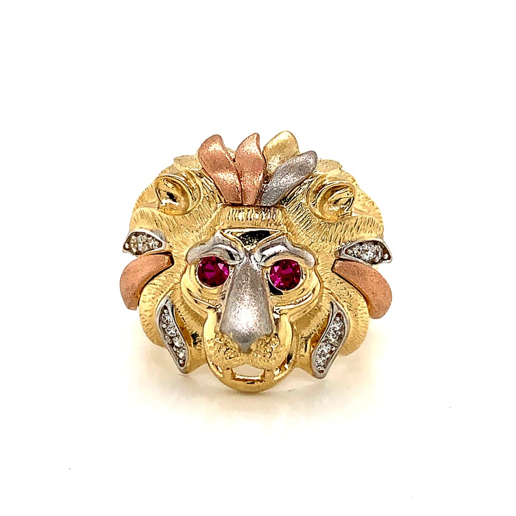 Tri-tone lion ring Tri-tone lion ring