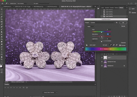 Adjust hue and saturation