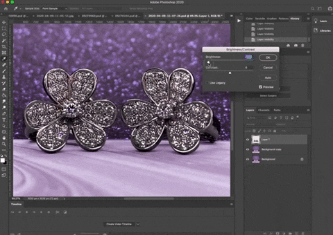Use the brightness/contrast tool to adjust the tonal range of your image